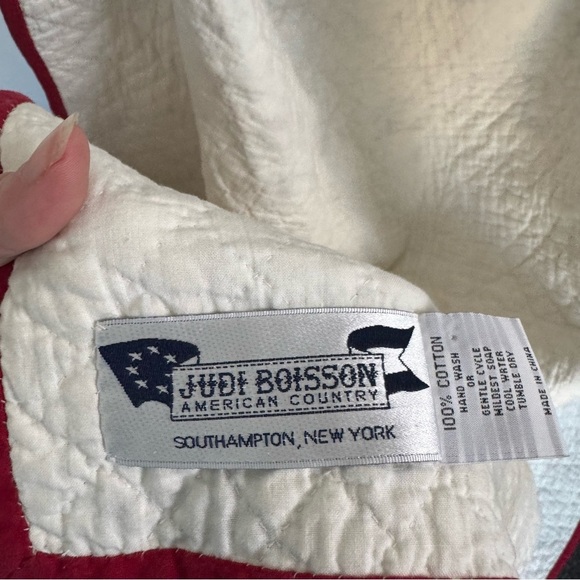 Judi Boisson "Local Loco" in Old Blue-White-Crimson Hanging Crib Quilt - Picture 4 of 8